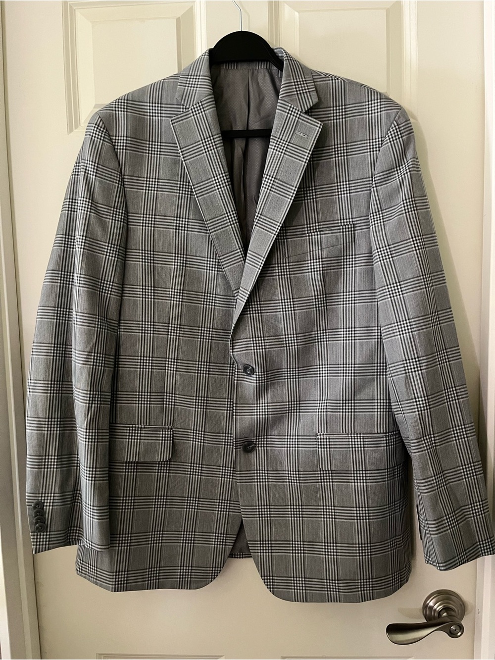 Michael Kors "Kelson" Men's Blazer Sport Coat 42 Long Light Grey Glen Plaid NWT